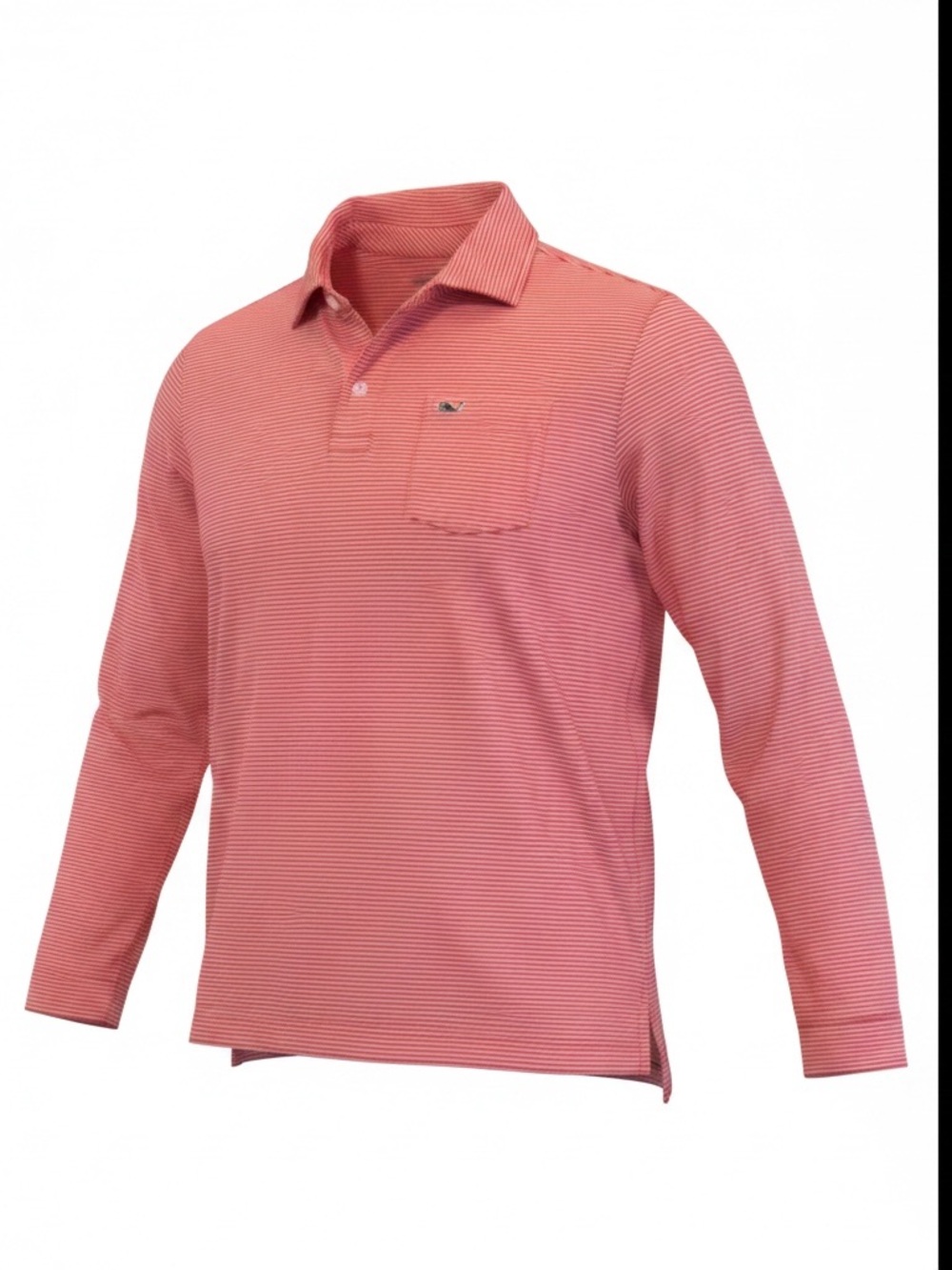 Vineyard Vines Red & White Striped Long-Sleeve Polo